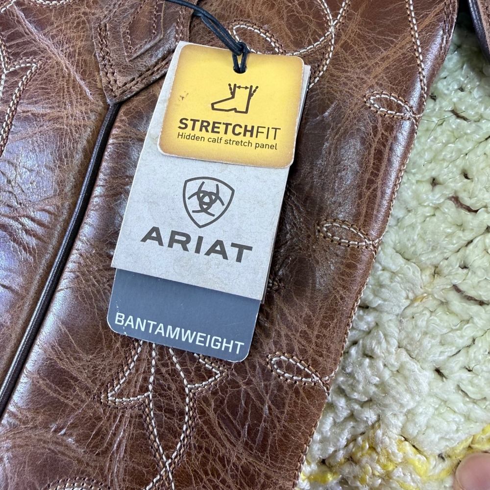 Ariat Womens Heritage D Toe Stretch Fit Dark Tan Leather Western Boots 10038313 - Picture 6 of 16